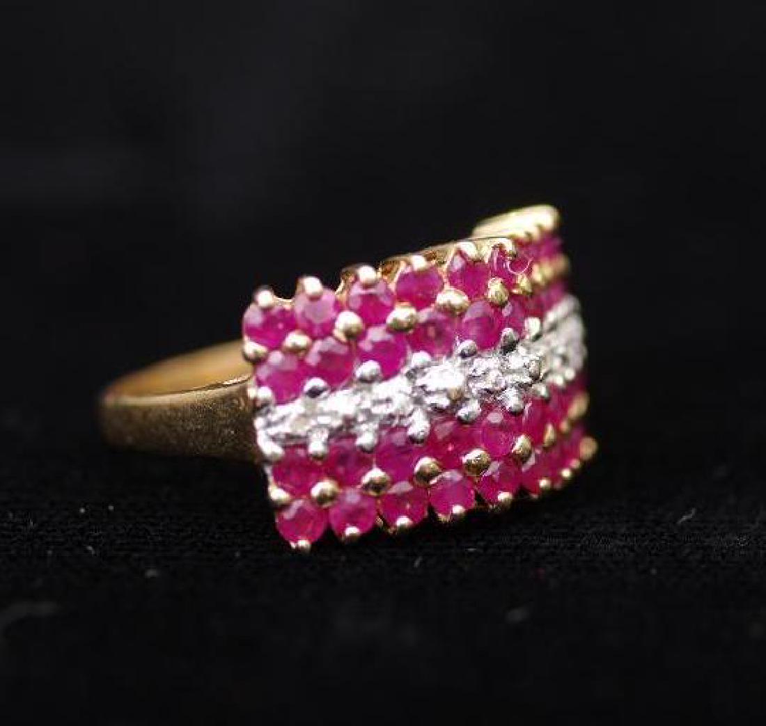 Ladies 10k Yellow Gold, Ruby and Diamond Ring (1 of 8)