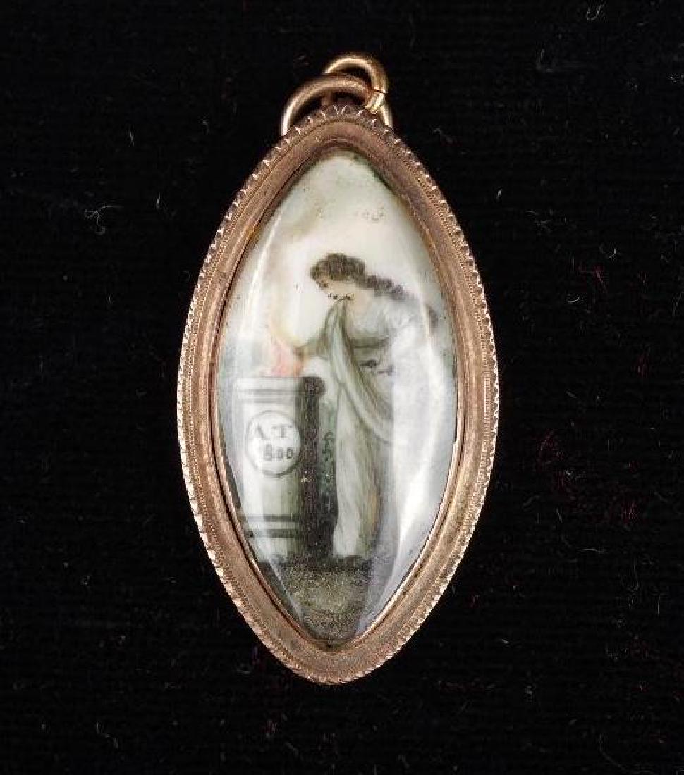 Georgian Mourning Watercolor Pendant (1 of 3)