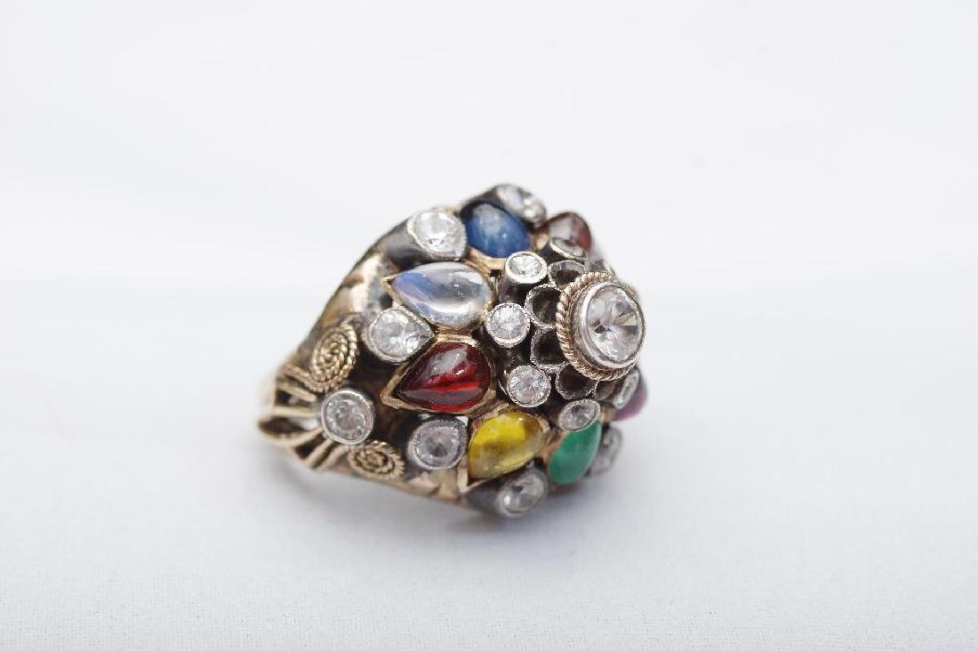 10K Yellow Gold and Multi-gem Thai Princess Harem Ring (1 of 5)