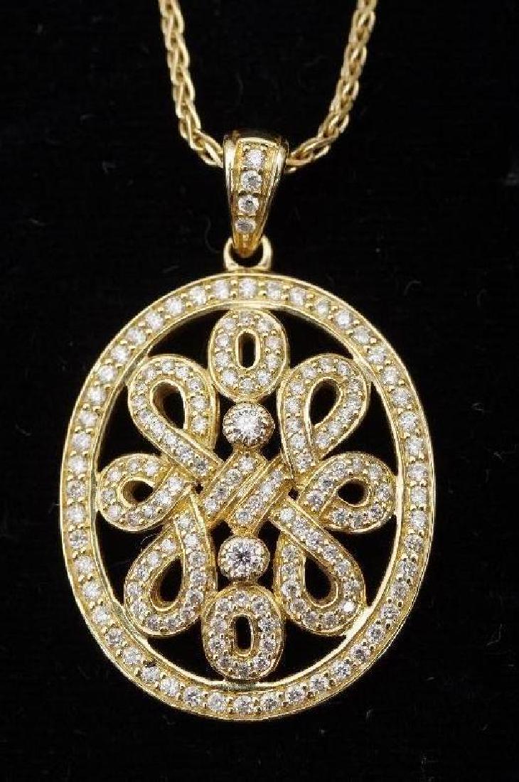14K Gold and Diamond Pendant on Gold Chain (1 of 5)