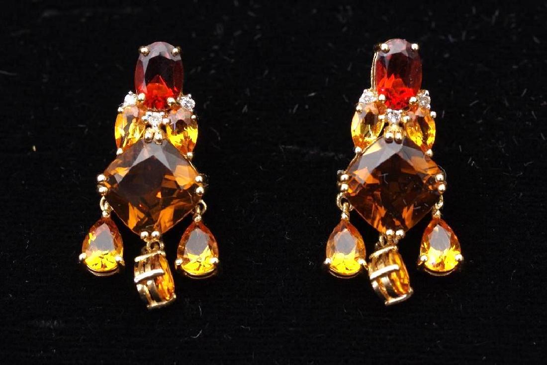 Citrine and Diamond 14K Gold Chandelier Earrings (1 of 3)