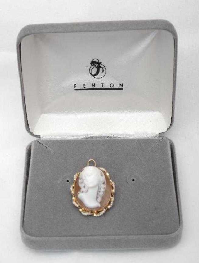Carved Cameo and 14K Pendant Brooch (1 of 15)