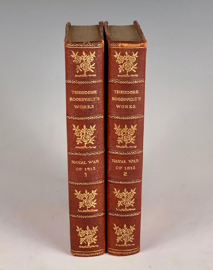 Prairie Edition-The Naval War of 1812, by Theodore: new York/London: G.P. Putnam's Sons, 1903. 8 vo. 3/4 red leather with marbled boards and end papers, deckled edges, gilt ruled top edge, third edition. Decorative gilt spines, in two parts about the h