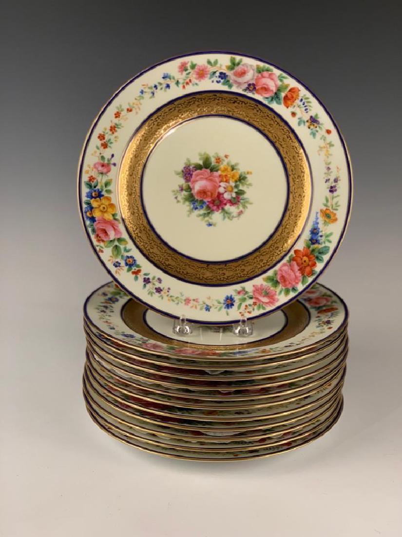 12 Limoges Hand Painted Dinner Plates (1 of 4)