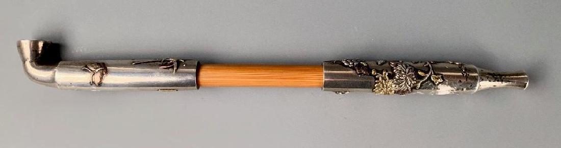A Japanese Mixed Metal and Bamboo Tobacco Pipe, Meiji (1 of 20)