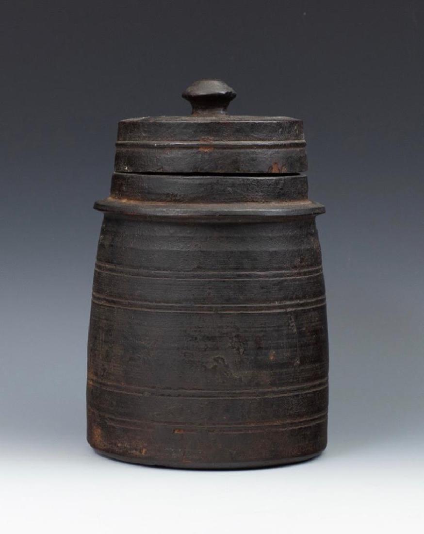 Carved Wood Lidded Storage Jar, African (1 of 7)