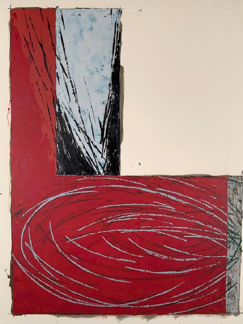 Larry Brown (American, b.1942) Two Oils on Paper: "Untitled #25," 1985, oil on paper, signed and dated in pencil, lower right, 24 x 17 in, image size, 30 x 22 in sheet size. "Untitled #26," 1985, oil on paper, signed and dated in pencil, lower 