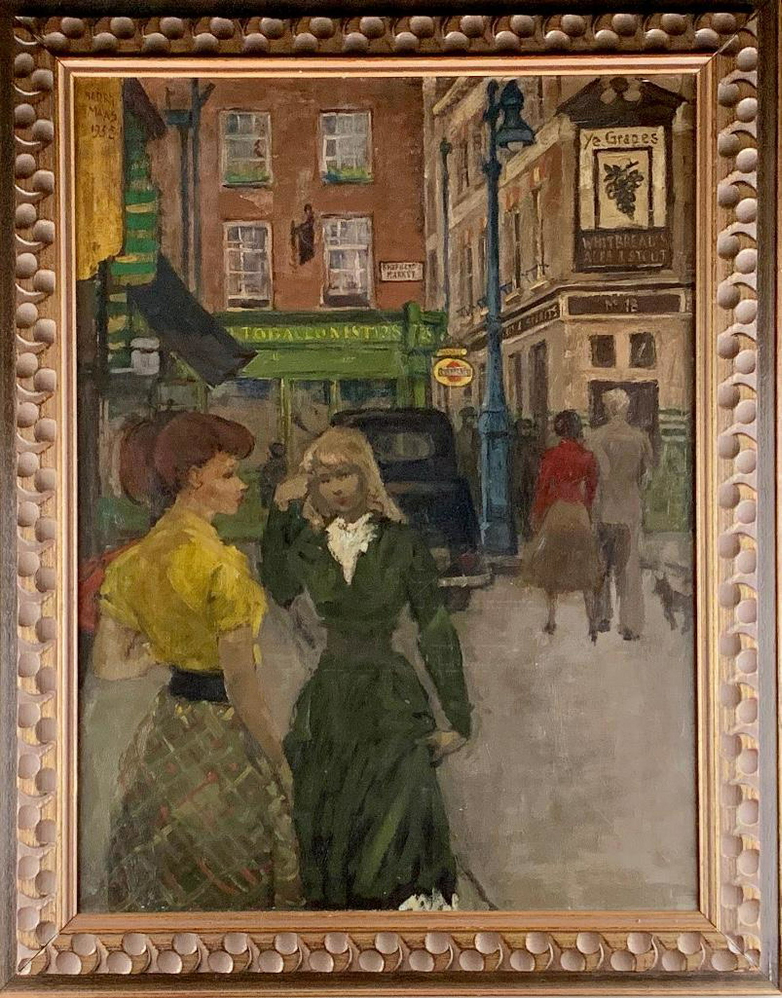 Harry Maas(Netherlands 1906-1982): Harry Maas(Netherlands 1906-1982) Shepherd's Market, 1955, oil on canvas, signed and dated upper left. Framed. 32 x 25 in. canvas size 38 x 35 in. as framed. Provenance: The Vincent Price Collection f