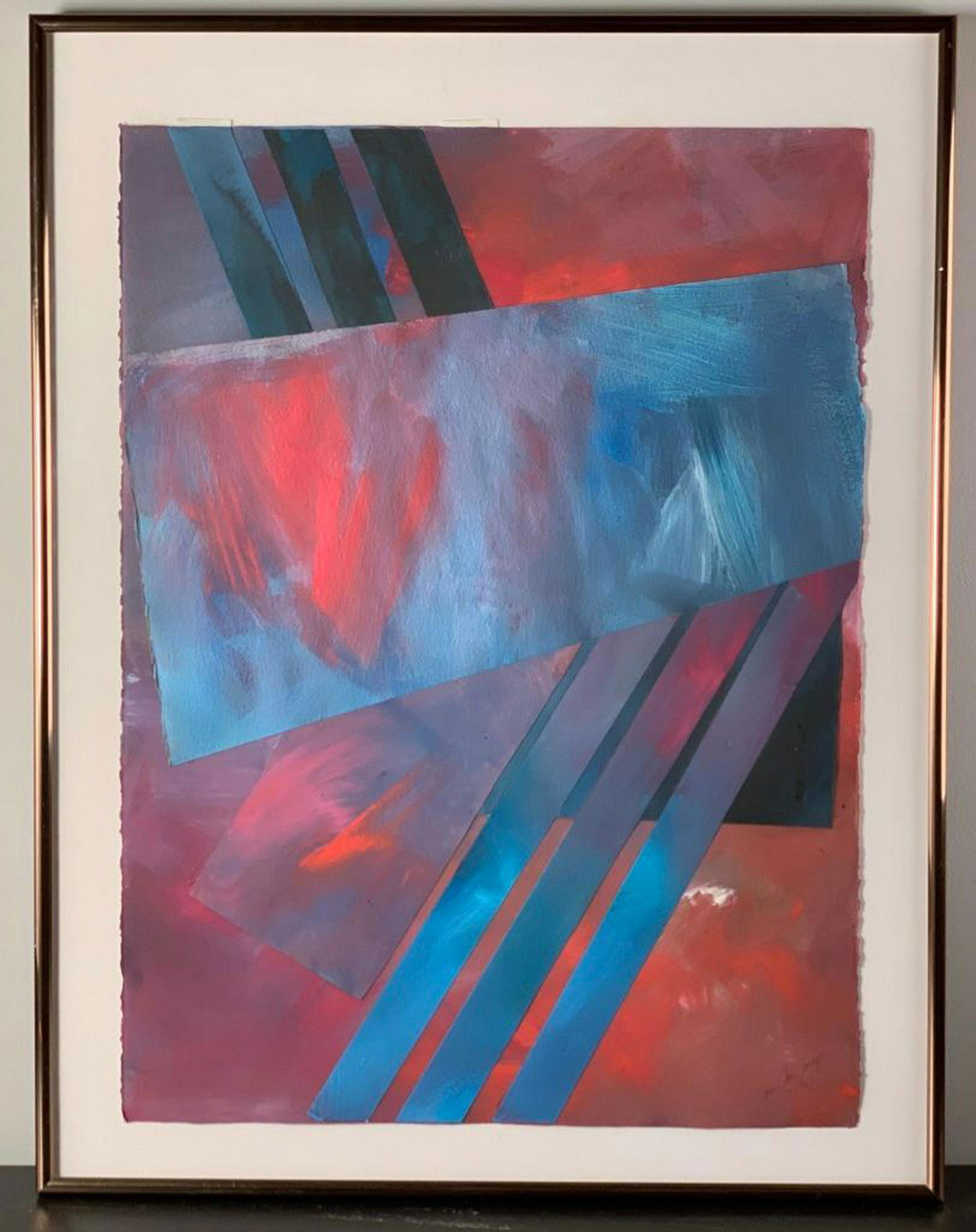 Jane Sari Berger(American, 20thc.) In the City, In the: Jane Sari Berger(American, 20thc.) In the City, In the City, #17, 1987, collage and mixed media, signed and dated lower right, framed. 30 x 22.5 in. 36 x 27.5 in. as framed Condition: Work is slipping