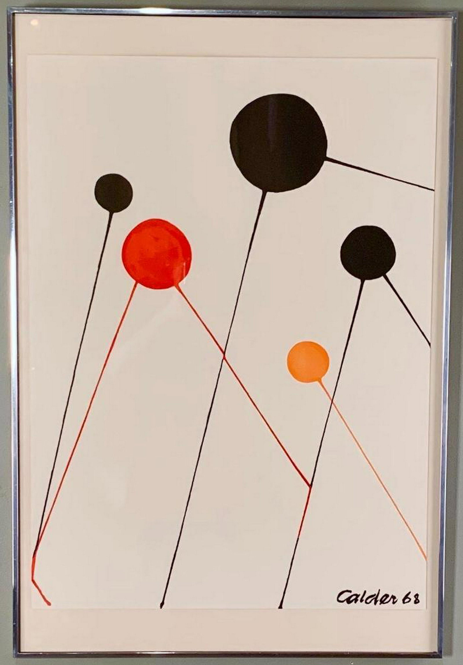 Alexander Calder (American 1898-1976) Bubbles, 1968.: Alexander Calder (American 1898-1976) Bubbles, 1968. Lithograph in colors on paper, signed and dated in the plate, lower right, framed. Measurements: 30 x 22 in. 35.5 x 24 in. as framed. Condition: Go