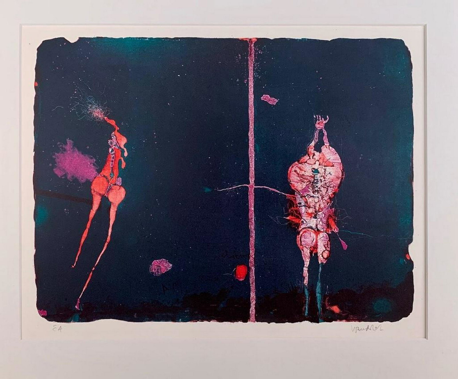 Paul Wunderlich (German 1927-2010) Untitled, Figure,: Paul Wunderlich (German 1927-2010) Untitled, Figure, lithograph in colors on paper, signed in pencil lower right, numbered 17/20 lower left, matted. 19.5 x 13.5 in. plate size 22 x 17.5 in. sheet size
