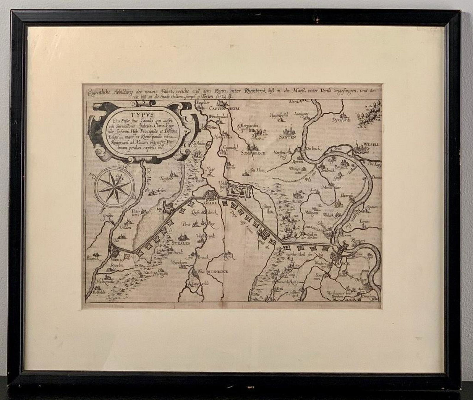 1627 Rare Map of the Rhein Canal (1 of 9)