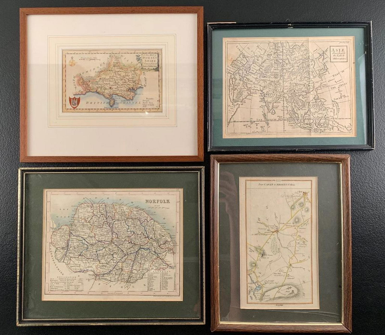 Four Small Framed Atlas Maps (1 of 8)