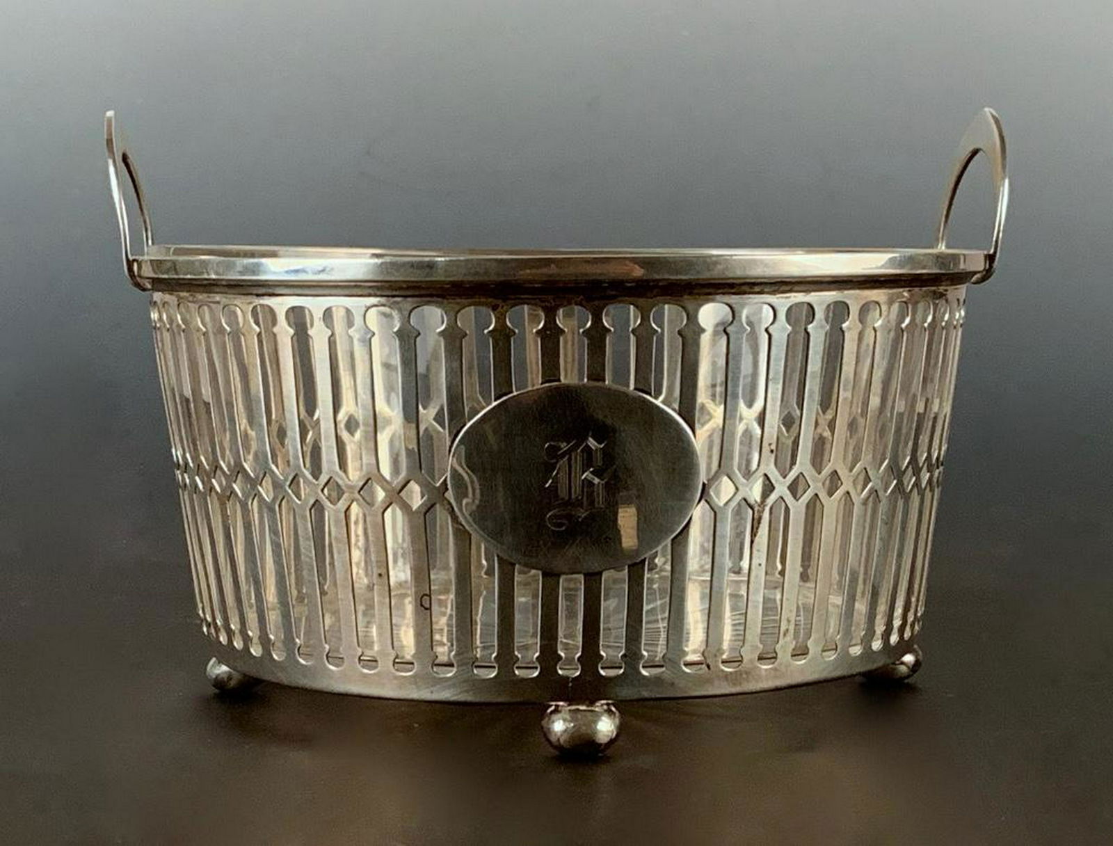 A Frank M.Whiting Sterling Basket with Glass Insert (1 of 6)