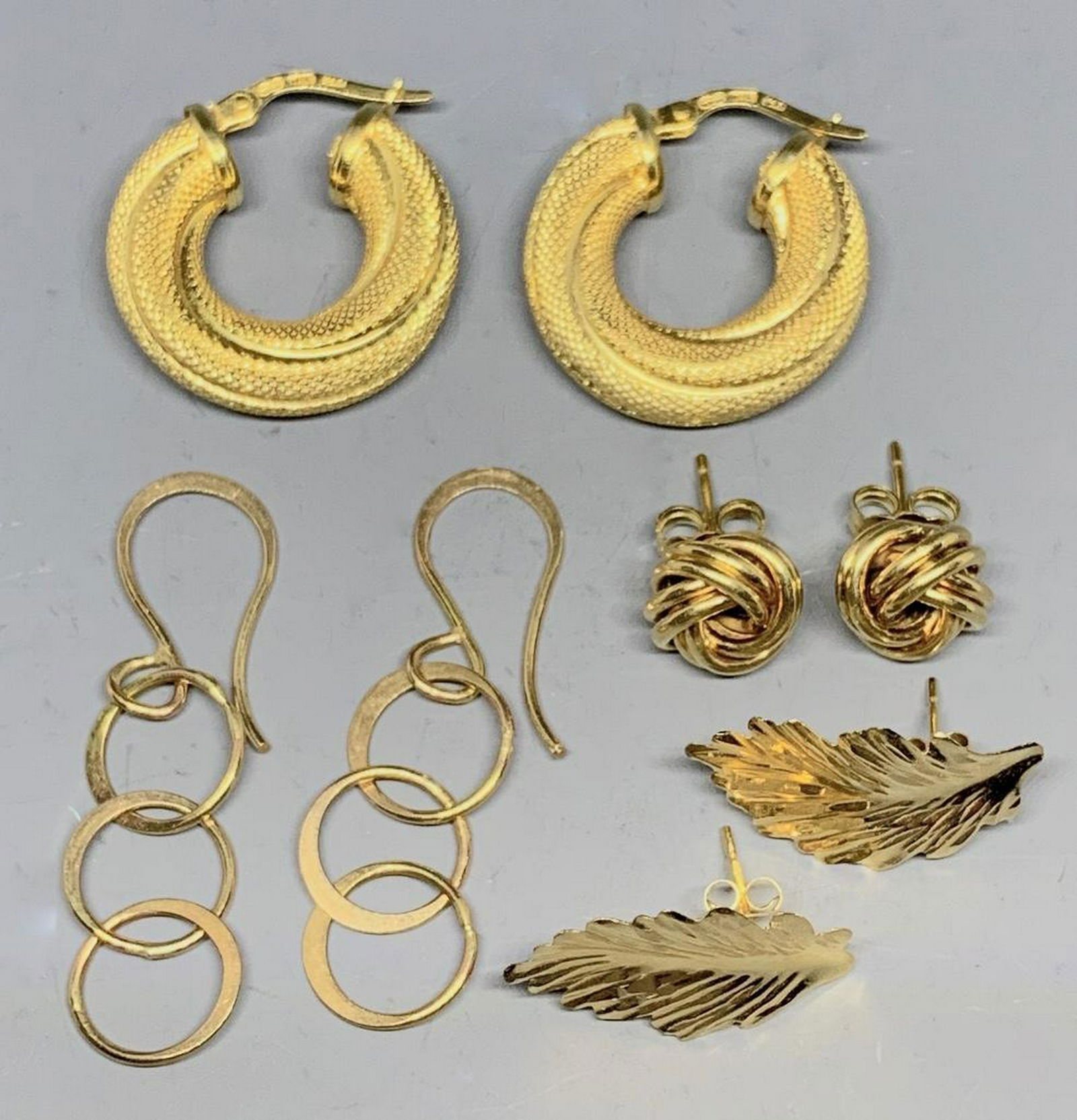 Four Pairs of 14K Yellow Gold Earrings (1 of 6)