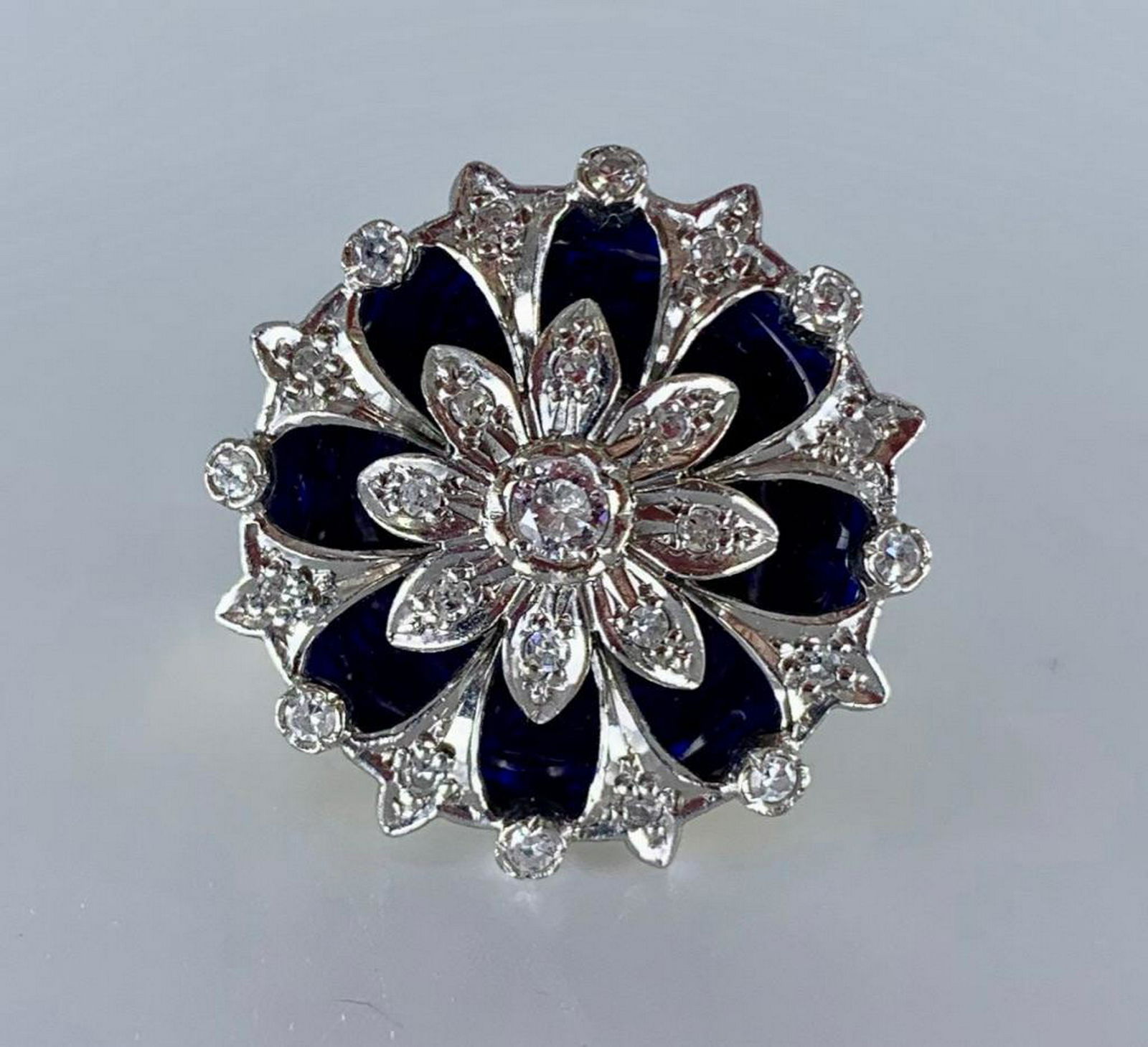 Diamond and Enamel Flower Ring (1 of 6)