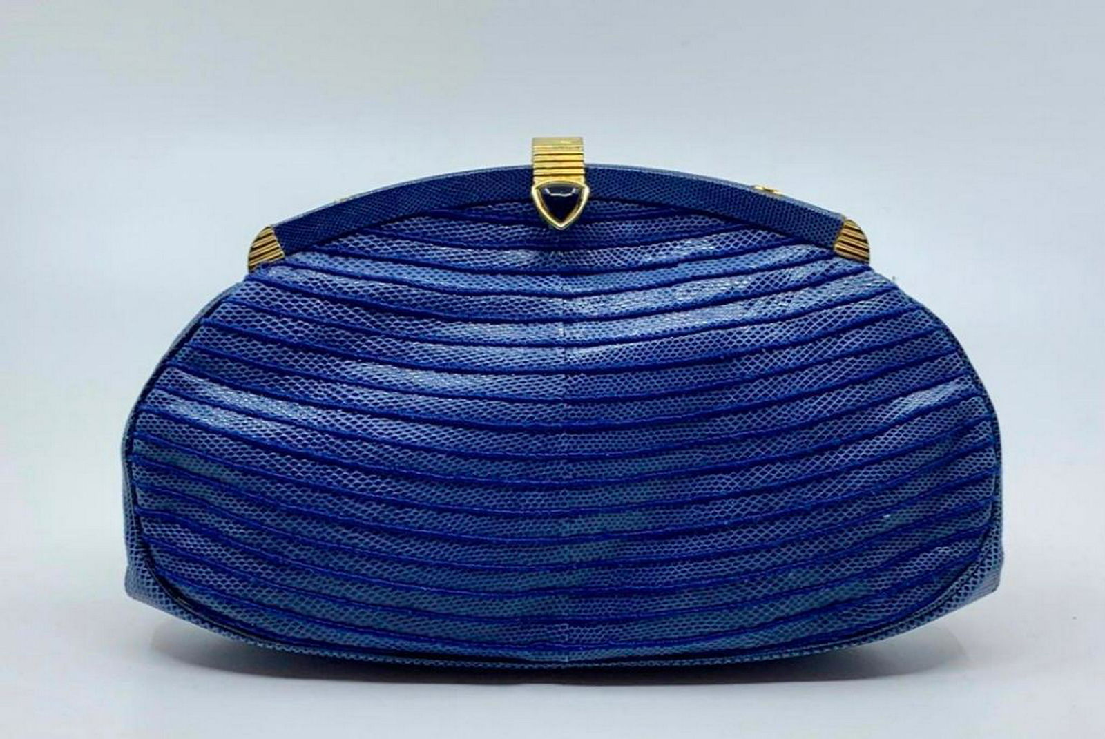 Judith Leiber Blue Deco Style Skin Purse (1 of 7)