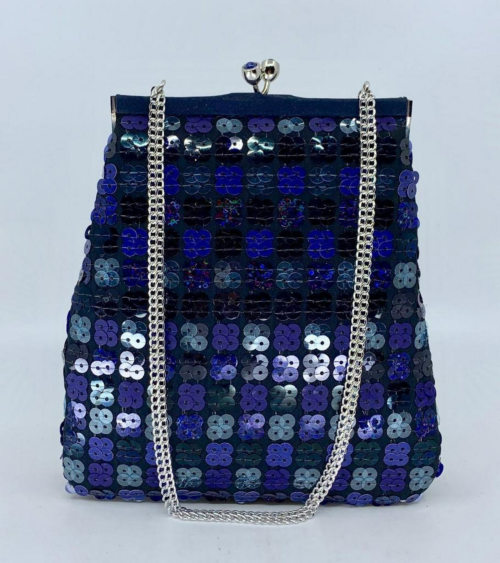 Rare Judith Leiber Blue Sequence Evening Bag (1 of 9)