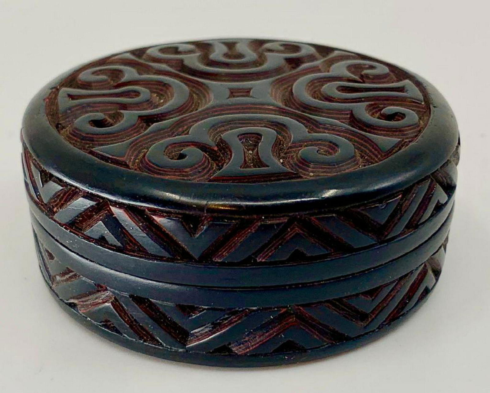 Chinese Carved Lacquer Kogo Incense Storage Box (1 of 4)