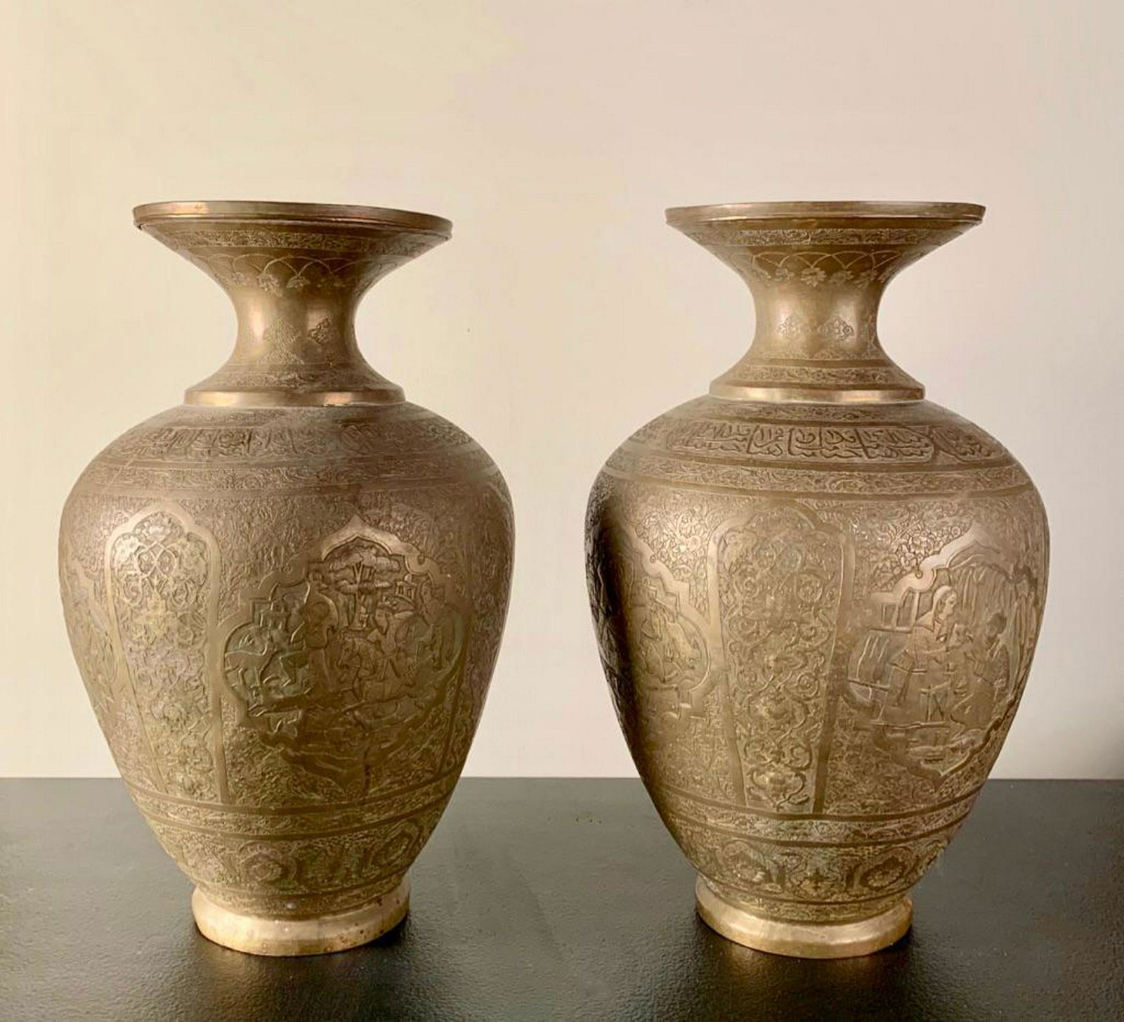 A Pair of Persian Brass Vases (1 of 7)