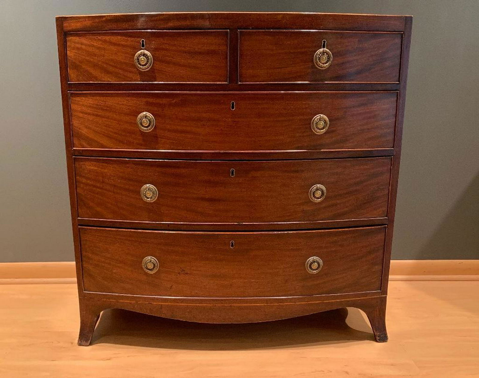 Antique Bowfront Chest of Drawers (1 of 11)