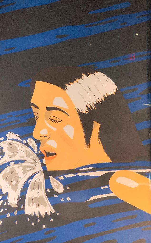 Alex Katz (American b.1927): Alex Katz (American b.1927) Olympic Swimmer, 1976, screenprint on paper, signed in pencil and numbered 87/200 lower left, framed 39.5 x 24 in. image size 43.5 x 28 .25 in. as framed Condition: Very Go