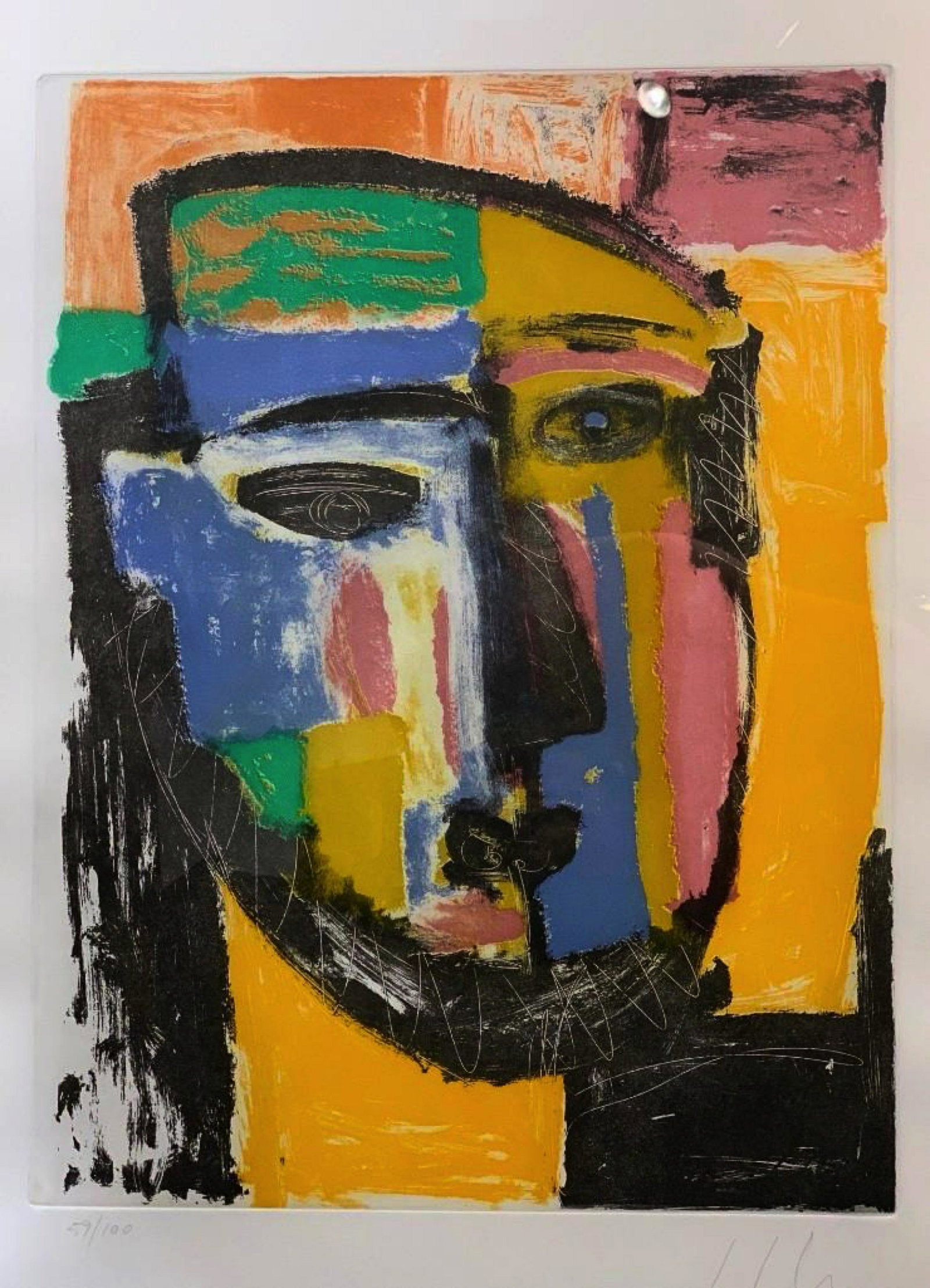 Sandro Chia (Italy/New York, b.1949): Sandro Chia (Italy/New York, b.1949) Sarajevo, 1999, lithograph on paper, signed in pencil lower right, numbered 59/100, matted and framed.25 x 19 in.plate size43 x 34 in. as framedCondition: Very goo