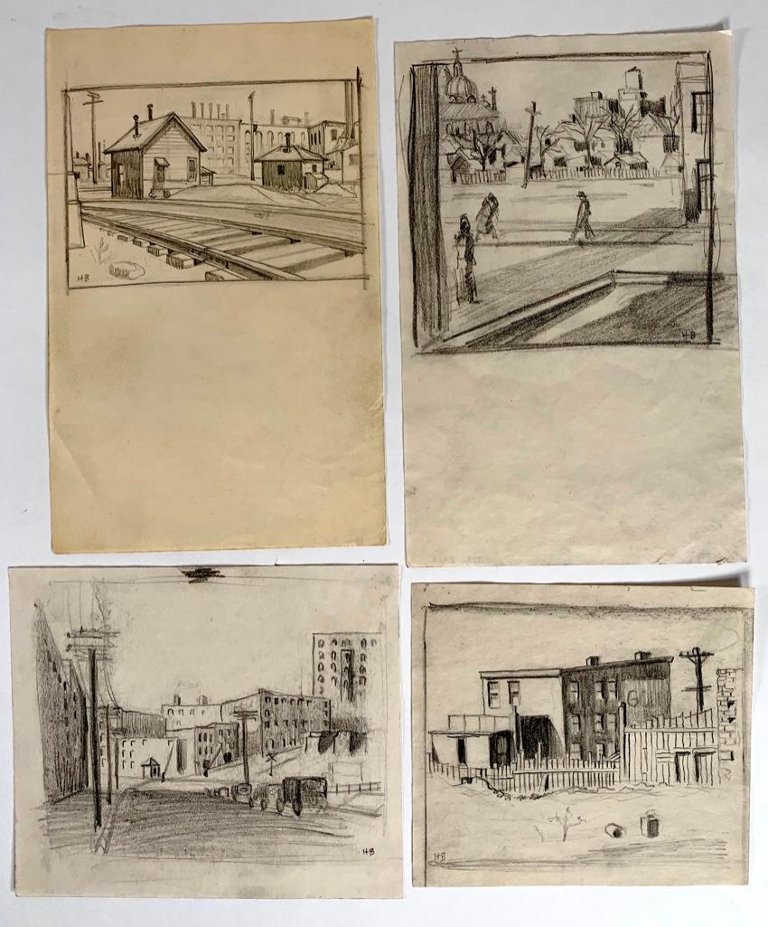 Eight Cleveland School Artist Sketches by Hans Busch, (1 of 14)