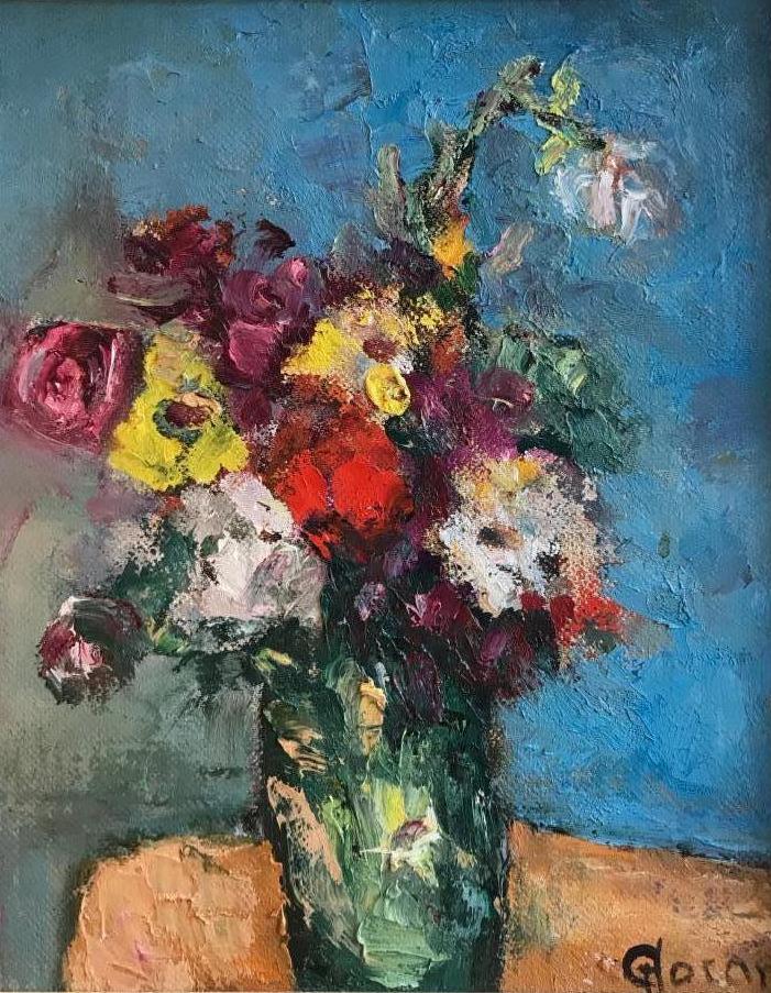 Emilian Glocar(American/Czech 1906-1985): Emilian Glocar(American/Czech 1906-1985) Still Life, Vase of Flowers, oil on artist's board, signed lower right, framed. 15 x 11 in. image size 16 x 13 in. as framed