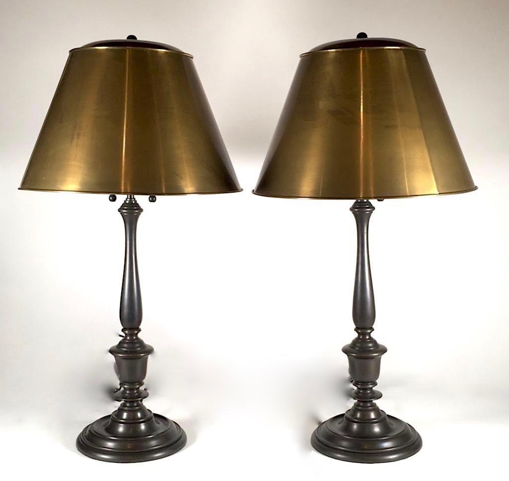 Pair Bronzed Brass Table Lamps, New York Public Library (1 of 7)