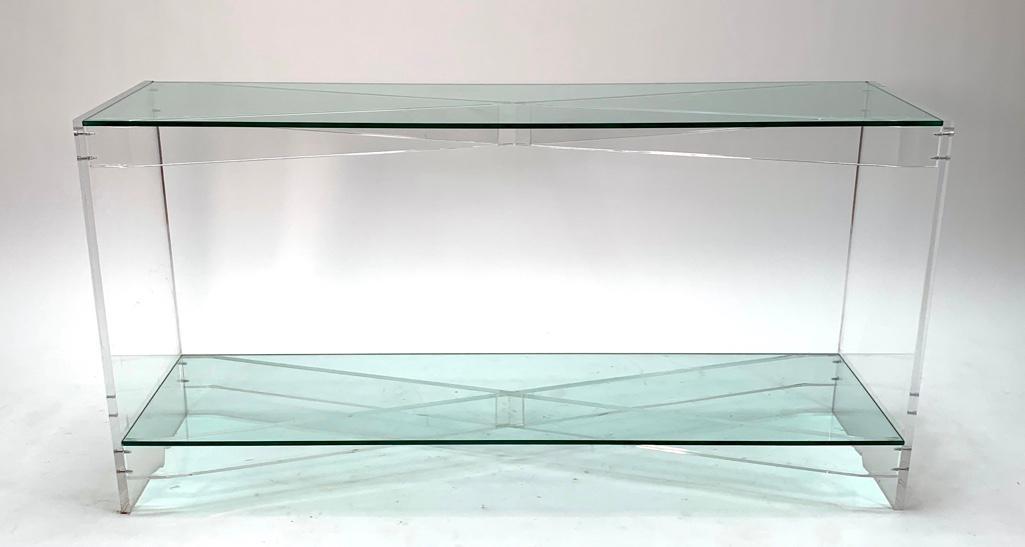 Lucite and Glass Console Table (1 of 5)