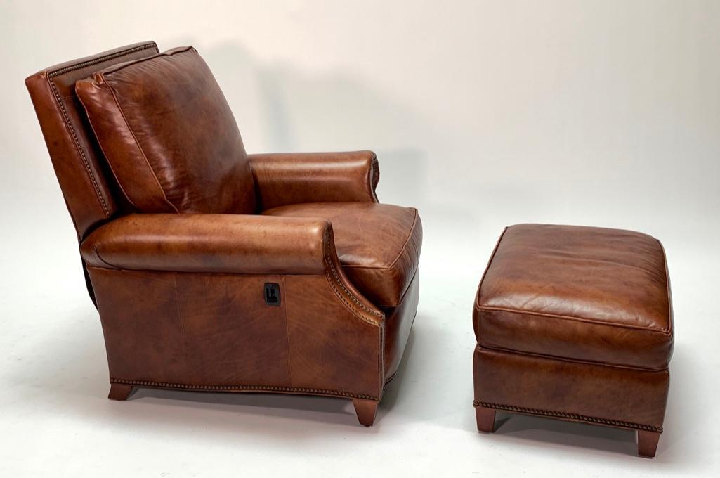 Leather Upholstered Recliner Armchair, Modern (1 of 9)