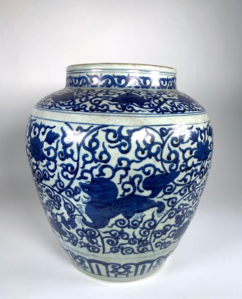 Oversized Chinese Blue and White Vase, Ming Style (1 of 9)