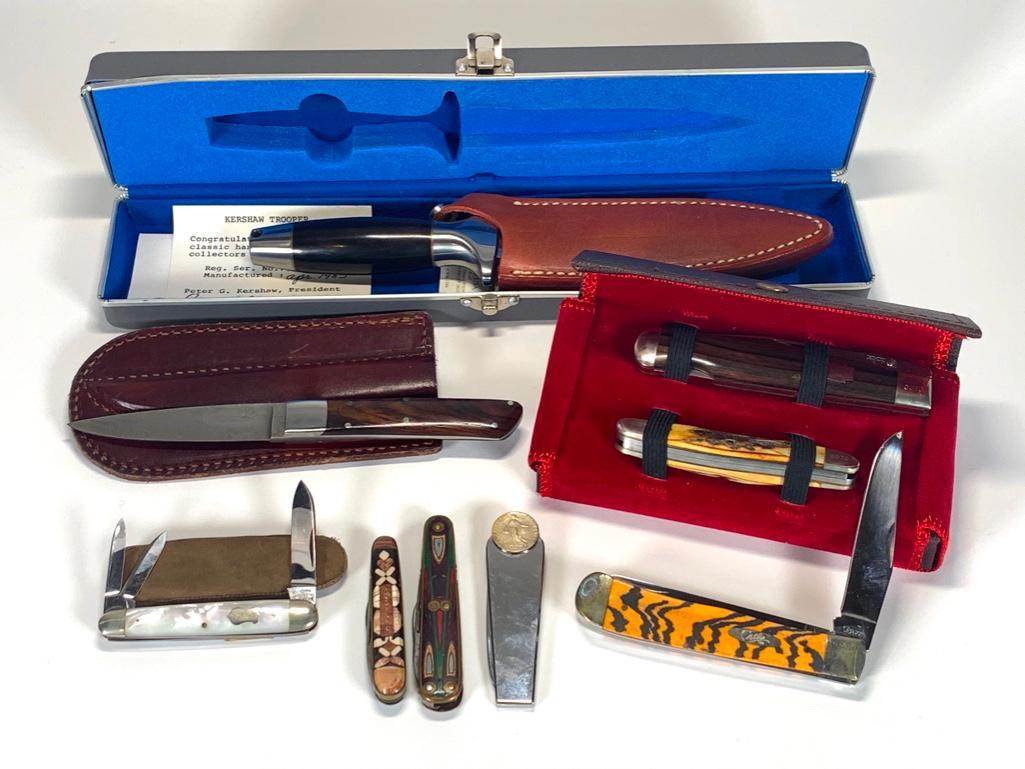 Lot of Nine Knives Including Kershaw Trooper (1 of 11)