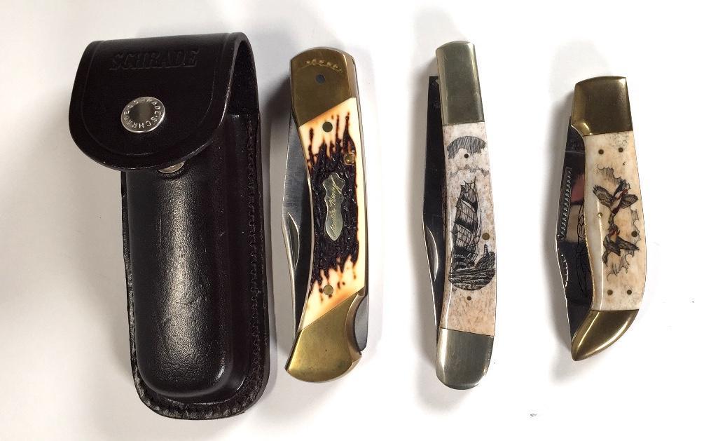 Three Folding Knives inc. Eagle, Parker and Schrade (1 of 4)
