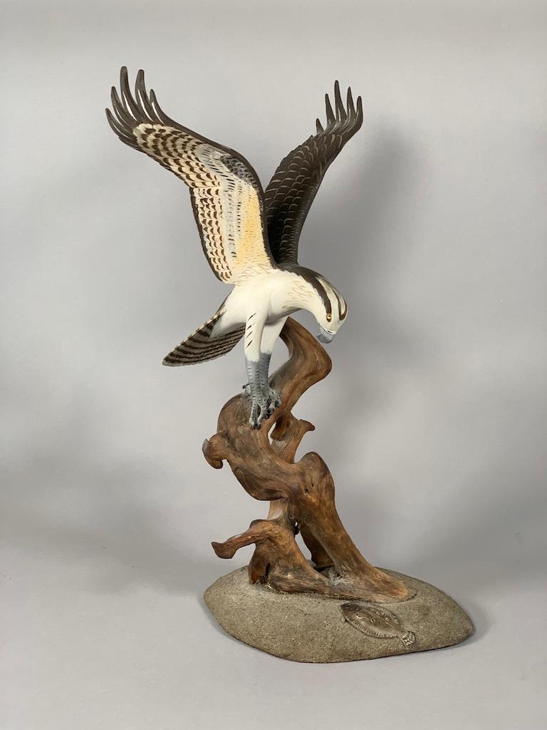Wendell H.Gilley Carved and Polychromed Osprey Hawk (1 of 8)