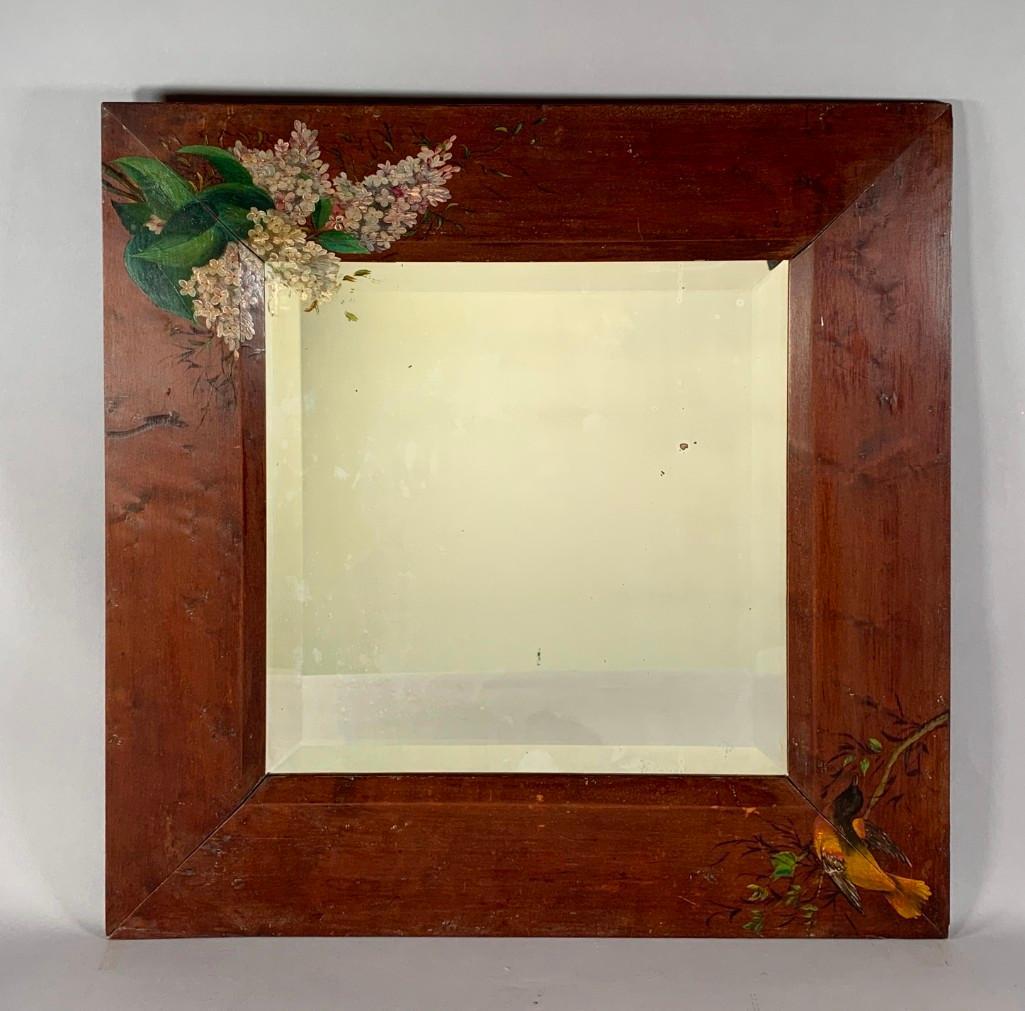 Hand Painted Pine Mirror with Bevelled Mirror Plate, (1 of 5)