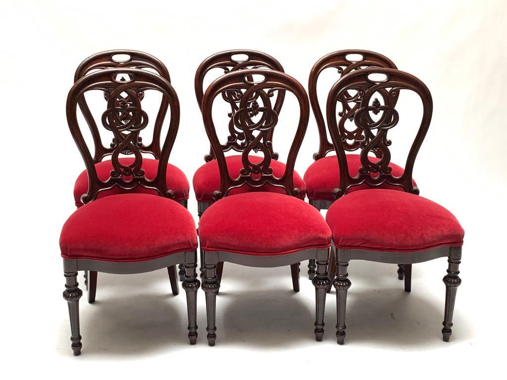 Six Victorian Walnut Dining Chairs (1 of 6)