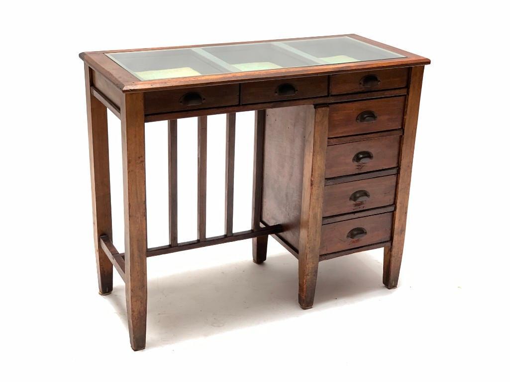 Oak Arts and Crafts Watchmakers Desk (1 of 7)