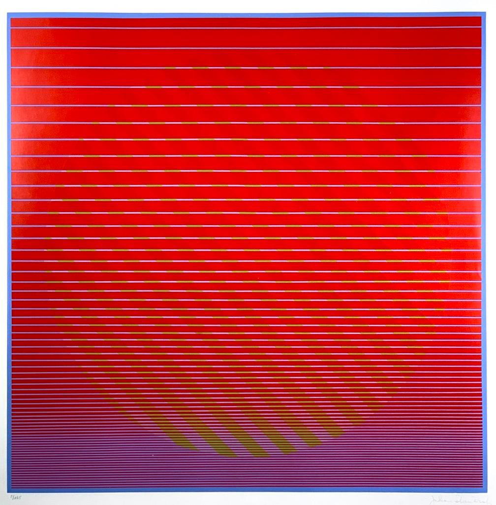 Julian Stanczak (American, 1928-2017): Julian Stanczak (American, 1928-2017) "Sunset," from the series "Eight Variants," 1970, color screenprint, signed in pencil lower right, numbered 2/165 lower left, printed by Hans Mayer, Krefeld, Germ