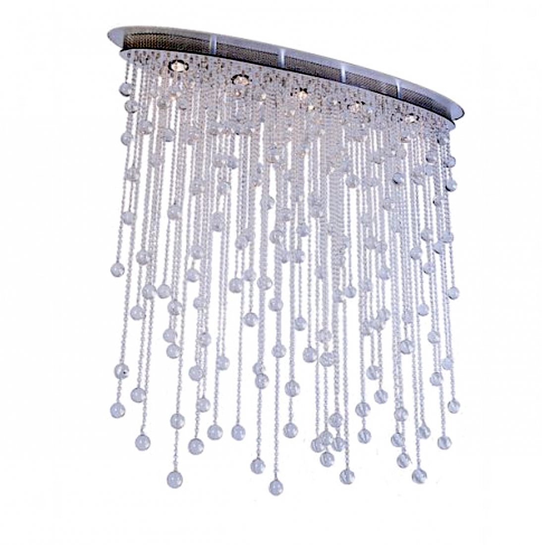 Boyd Lighting Cascade Luminaire Flush Mount Light: Boyd Lighting "Cascade Luminaire" Flush Mount Light Fixture, pendant crystals, Donghia showroom floor sample, retail price: $6500.00 Dimensions: 9.5 x 39.5 in. ? Condition: New, showroom sample.