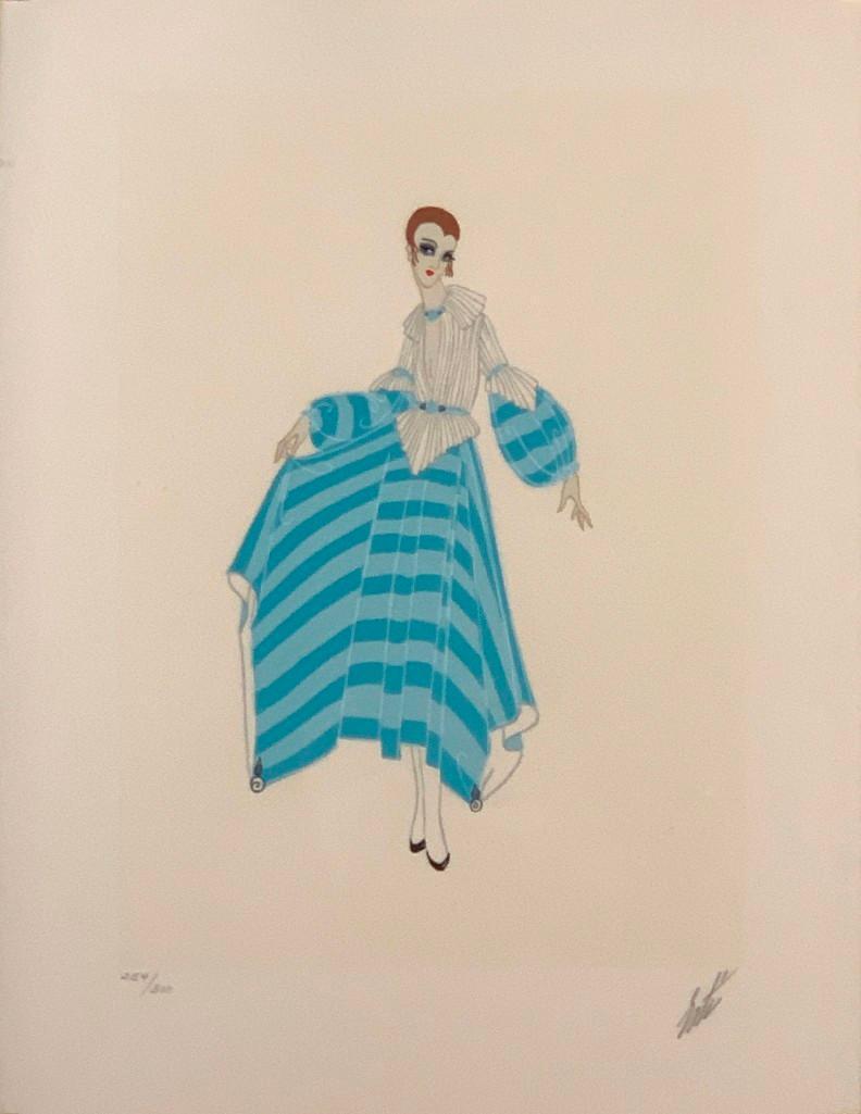 Erte Serigraph, "Premier": Erte (Romain de Tirtoff) (Russian/French 1892-1990) "Premier, " 1975, serigraph on paper, signed in pencil lower right, numbered 254/300 lower left, matted and framed. Dimensions: 12 x 18 in. image si