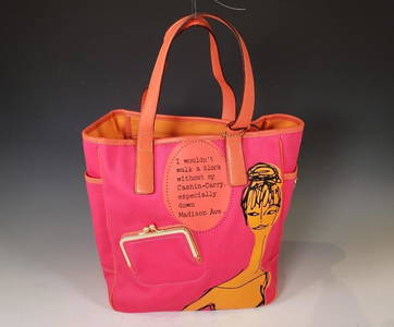 Coach Bonnie Cashin Fuchsia and Orange Canvas Tote NWT