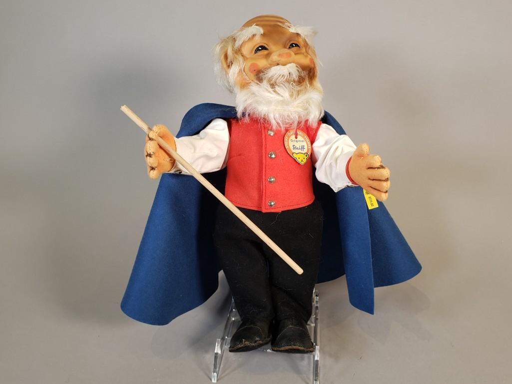 Steiff Troll Figure: Steiff Troll Figure, standing troll figure rubber and felt with mohair beard, with original tag. Dimensions: 12.5 in.h. Condition: very good.