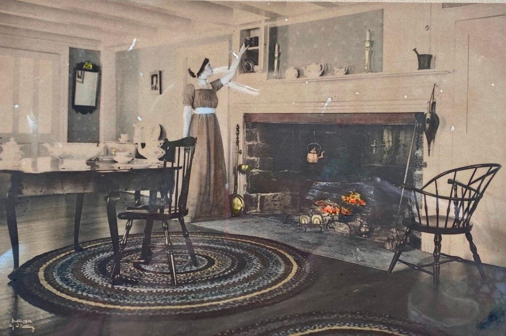 Wallace Nutting, "Christmas Jelly": Wallace Nutting, (American 1861-1941) "Christmas Jelly," hand-painted photograph, signed in pencil lower left, titled lower right, framed. Dimensions: 4.5 x 6.75 in. image size 14.75 x 17.75 in. as fr