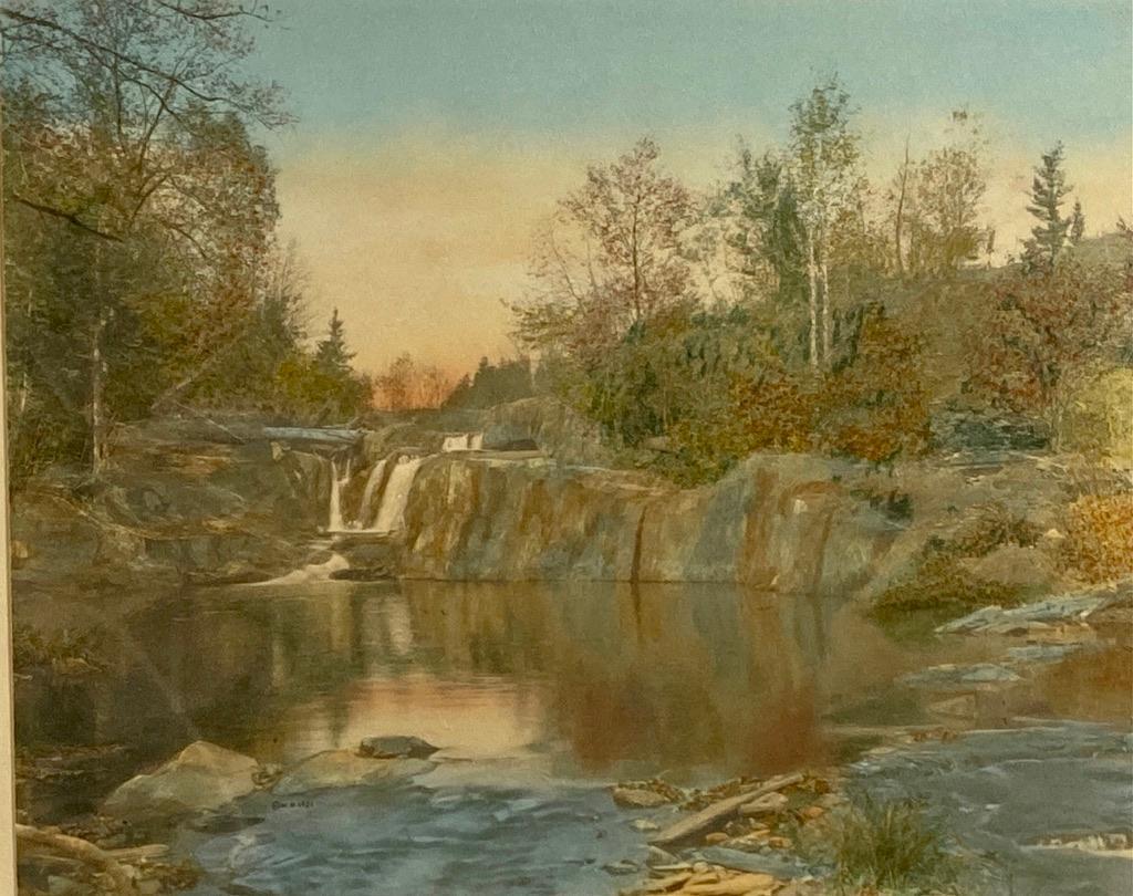 Wallace Nutting, "An Overflowing Cup": Wallace Nutting (American 1861-1941) "An Overflowing Cup," hand-colored photograph, signed in ink bottom right, titled bottom left, framed. Dimensions: