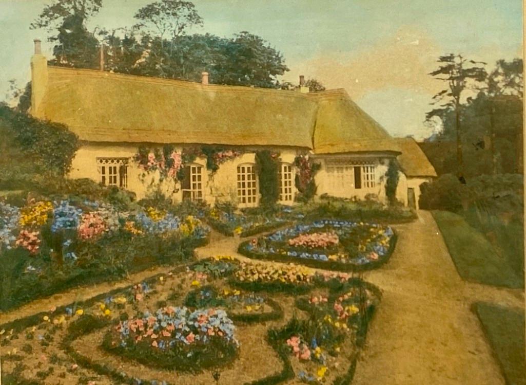 Wallace Nutting, "A Rug Pattern": Wallace Nutting (American 1861-1941) "A Rug Pattern," hand-colored photograph, signed in ink lower right, titled lower left, framed. Dimensions: 7.25 x 9.5 in. image size 13 x 16 in. as framed. Condit