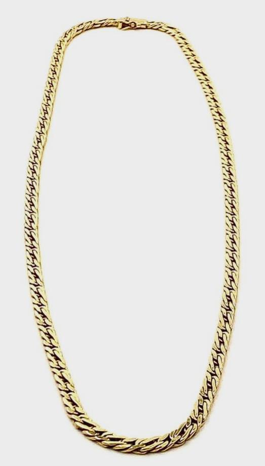 Italian 14K Yellow Gold Flat Link Chain Necklace (1 of 5)