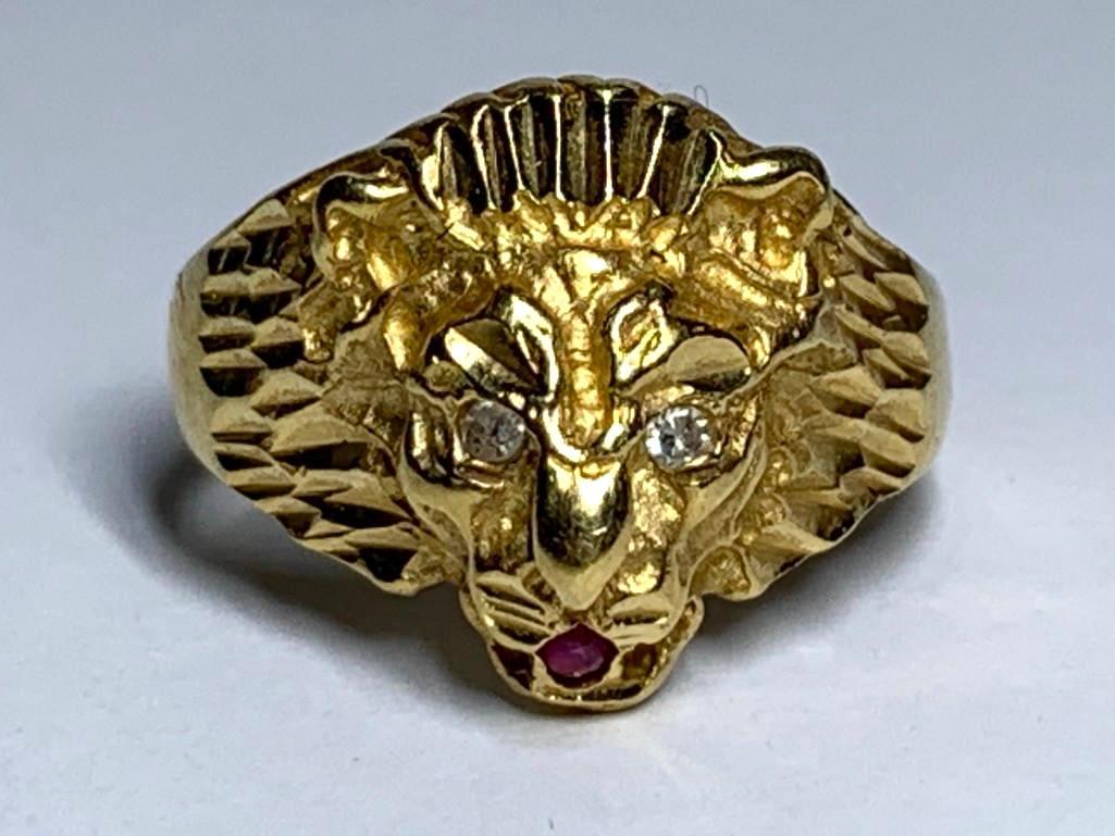 14K Gold Lion Ring (1 of 7)