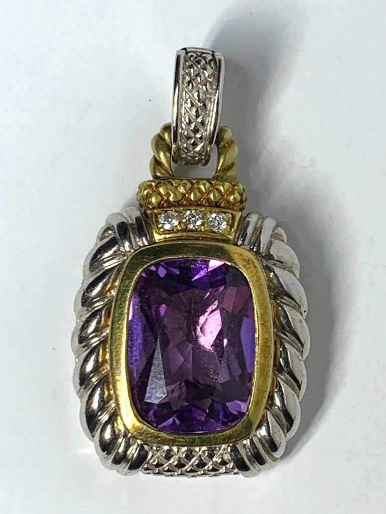 Judith Ripka Sterling, 18K Yellow Gold and Amethyst (1 of 5)